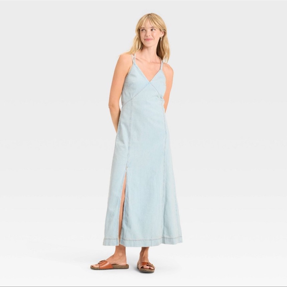 Universal Thread Women’s Cami Denim Maxi Dress - Light Wash Size Small NWT - Picture 3 of 6